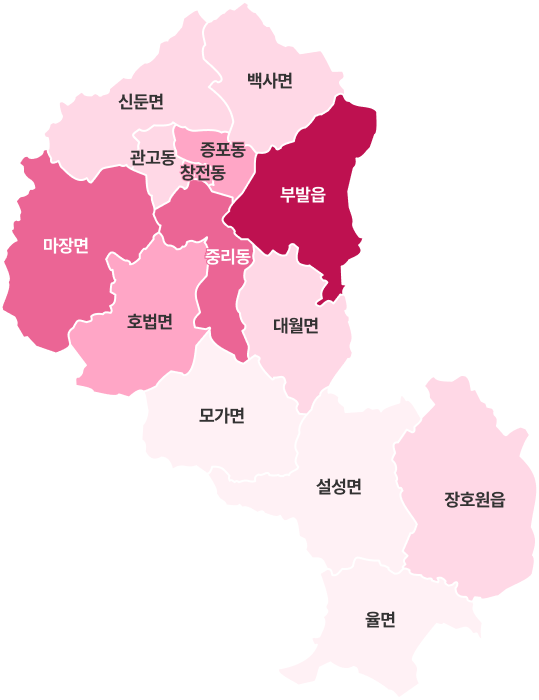 이천시 읍면동별 사업체종사자 지도